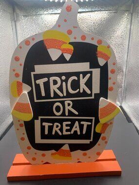 Trick or Treat Halloween Wooden Decor Sign